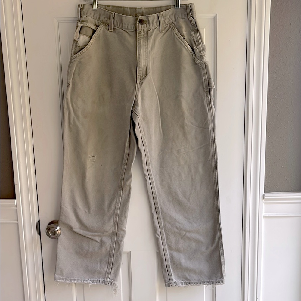 Carhart 33x30 carpenter pants worn broken in workwear gear